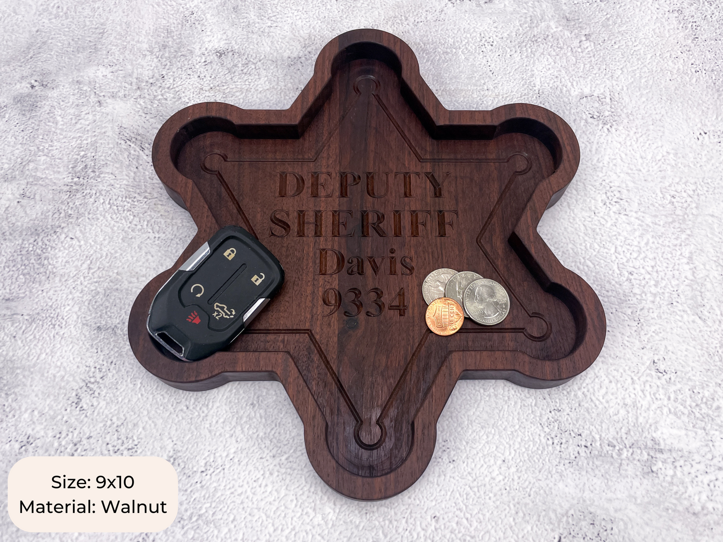 6 Point Sheriff Badge Catch All Tray
