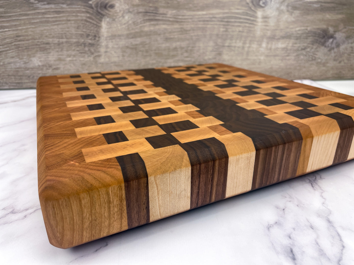 Striped Pattern End Grain Chopping Block