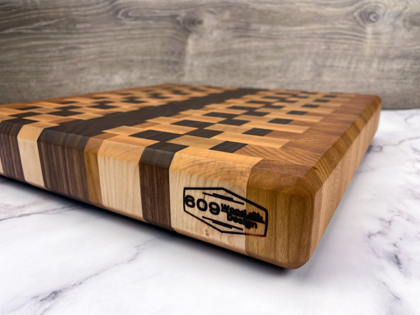 Striped Pattern End Grain Chopping Block