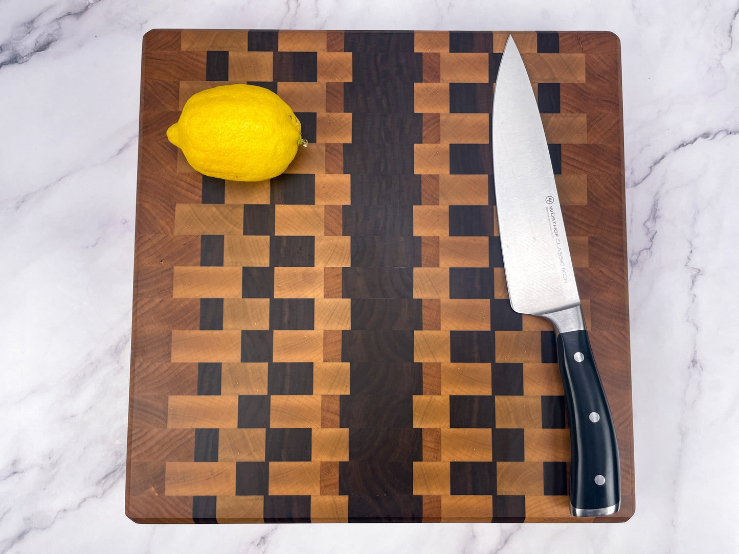 Striped Pattern End Grain Chopping Block