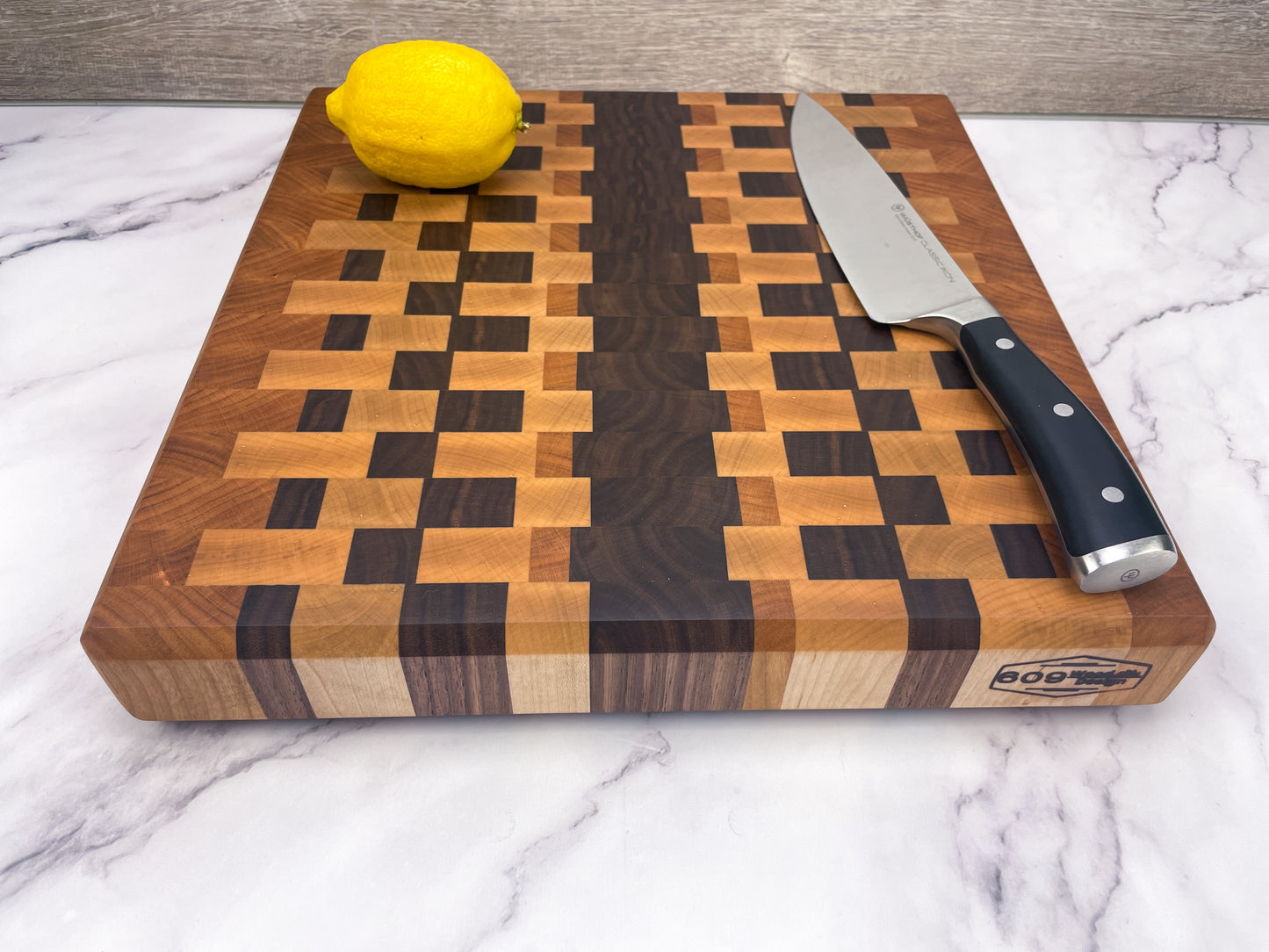Striped Pattern End Grain Chopping Block