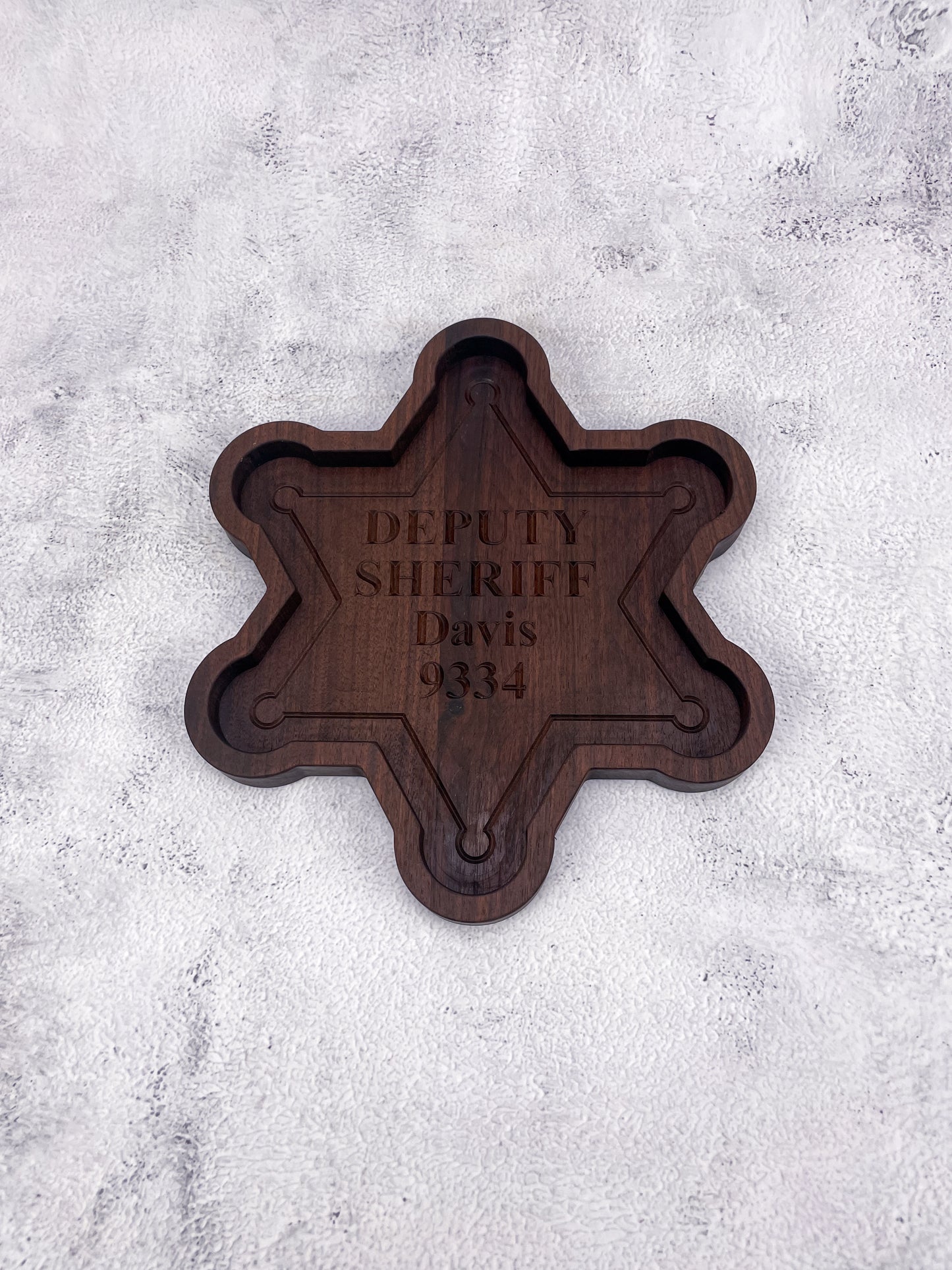 6 Point Sheriff Badge Catch All Tray