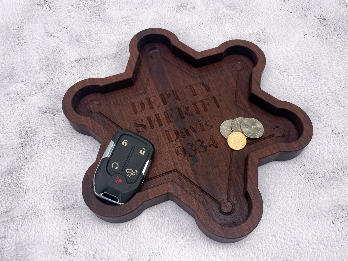 6 Point Sheriff Badge Catch All Tray