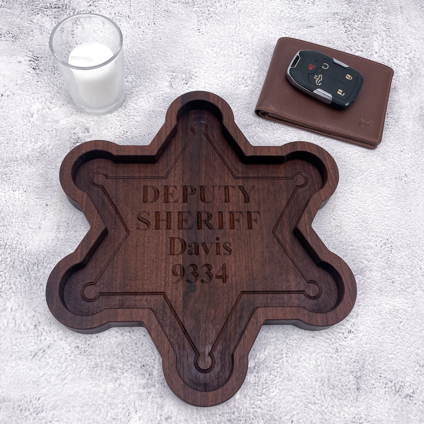 6 Point Sheriff Badge Catch All Tray