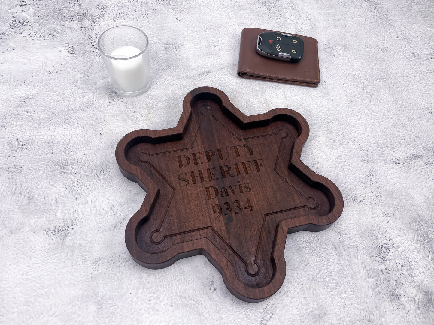 6 Point Sheriff Badge Catch All Tray