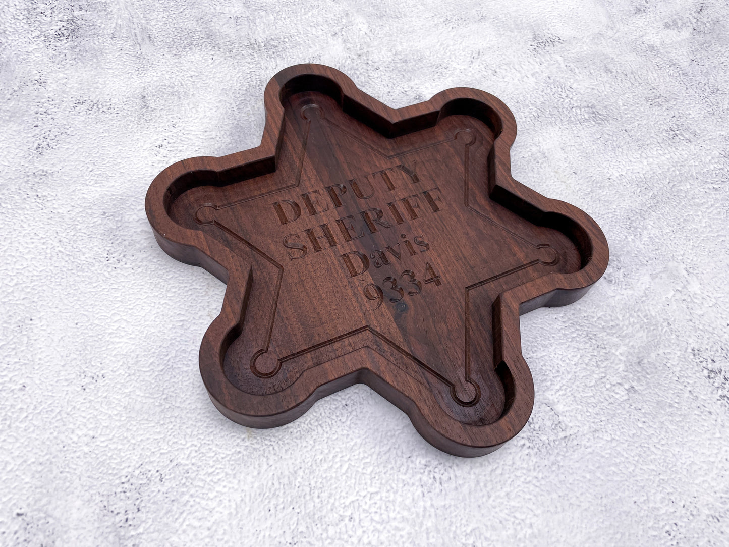 6 Point Sheriff Badge Catch All Tray