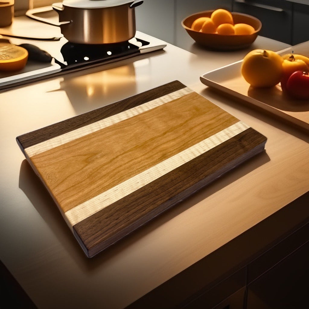 Cherry, Walnut, Curly Maple - Cutting Board (Everyday Series)