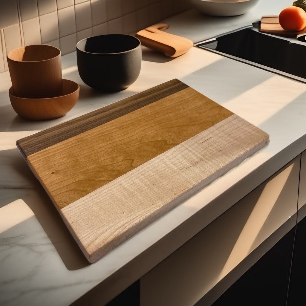 Cherry, Curly Maple, Walnut - Cutting Board (Everyday Series)