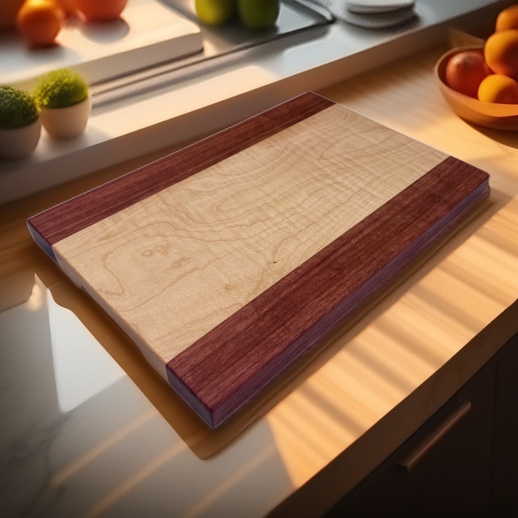 Curly Maple, Purpleheart - Cutting Board (Everyday Series)