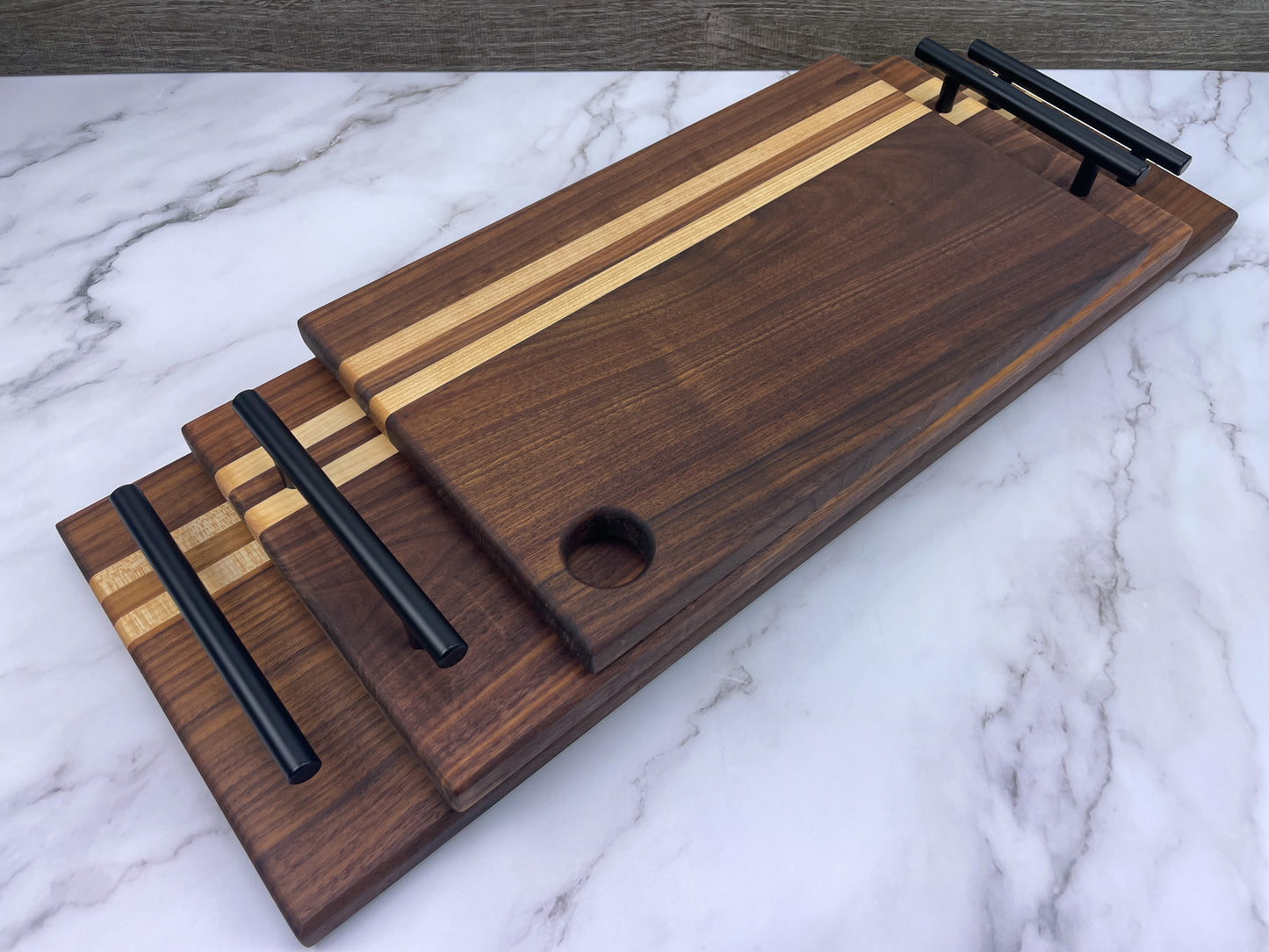 Modern Walnut and Maple Charcuterie Tray