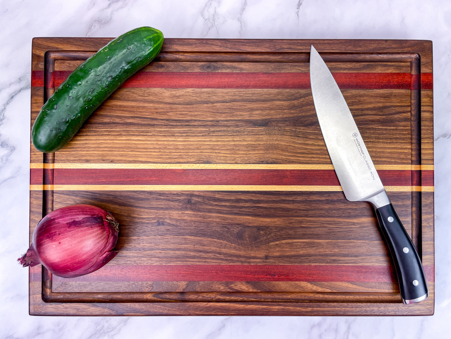 Walnut, Bloodwood, and Maple - Cutting Board (Signature Series)