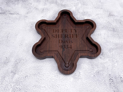 6 Point Sheriff Badge Catch All Tray
