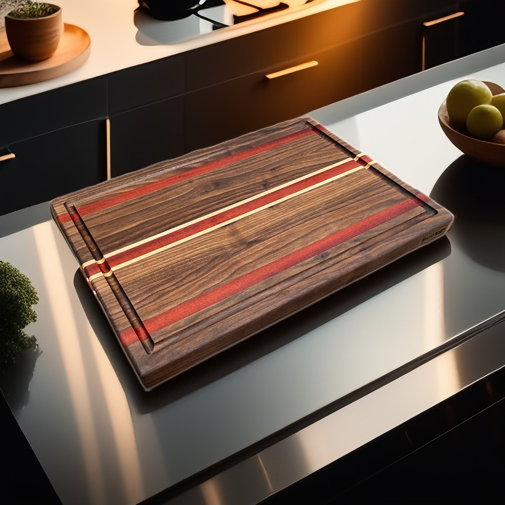 Walnut, Bloodwood, and Maple - Cutting Board (Signature Series)