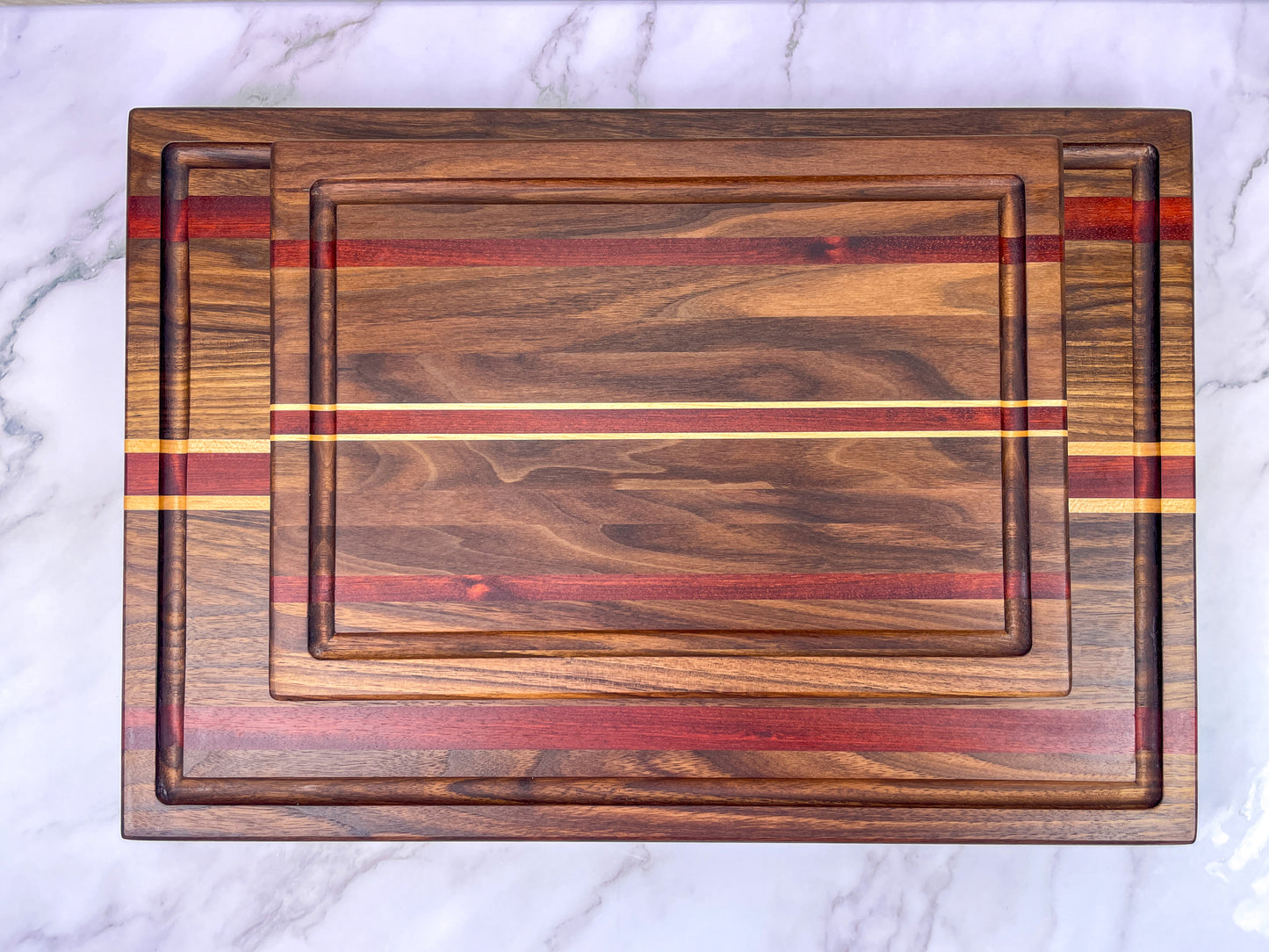 Walnut, Bloodwood, and Maple - Cutting Board (Signature Series)