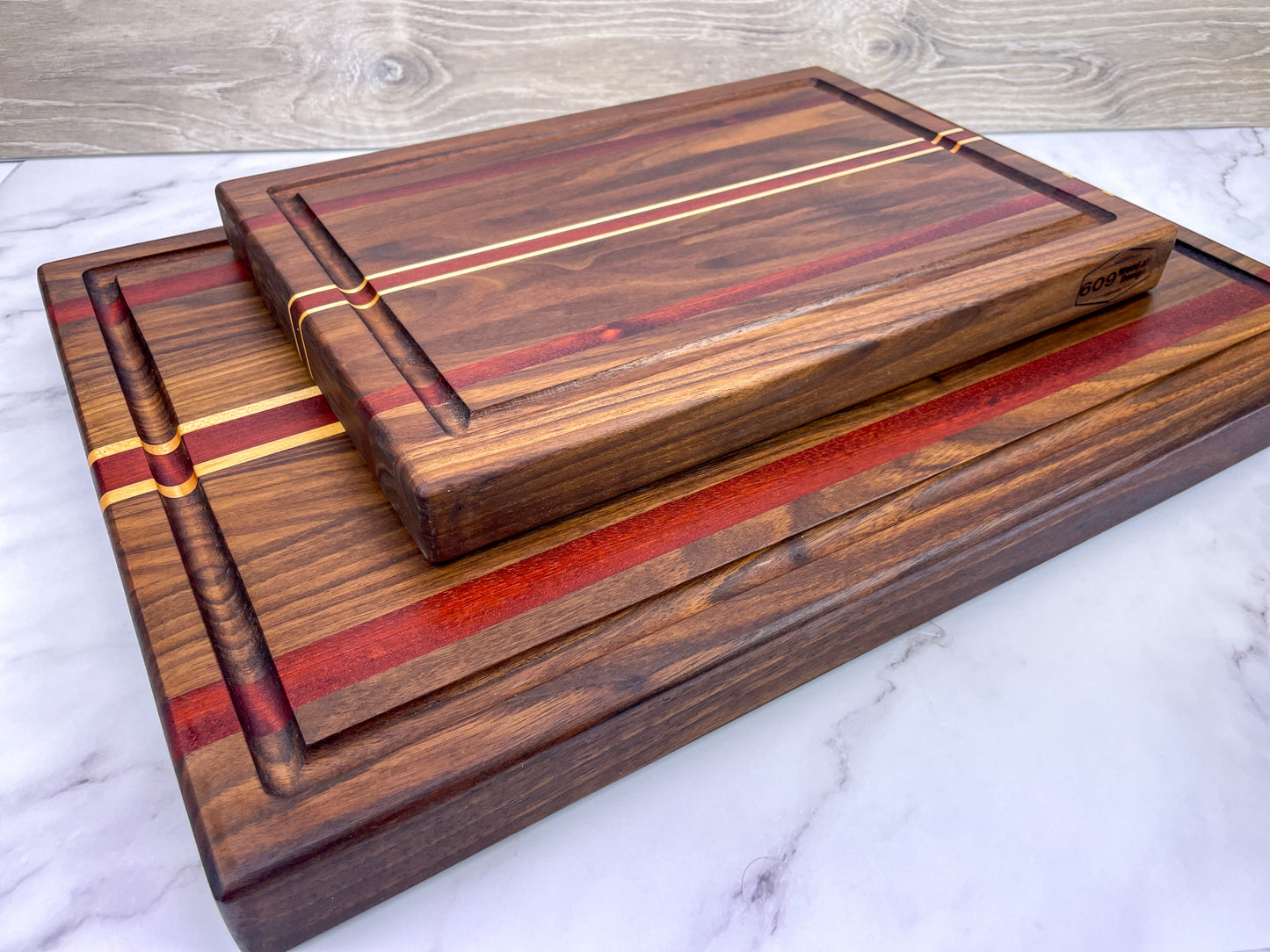 Walnut, Bloodwood, and Maple - Cutting Board (Signature Series)