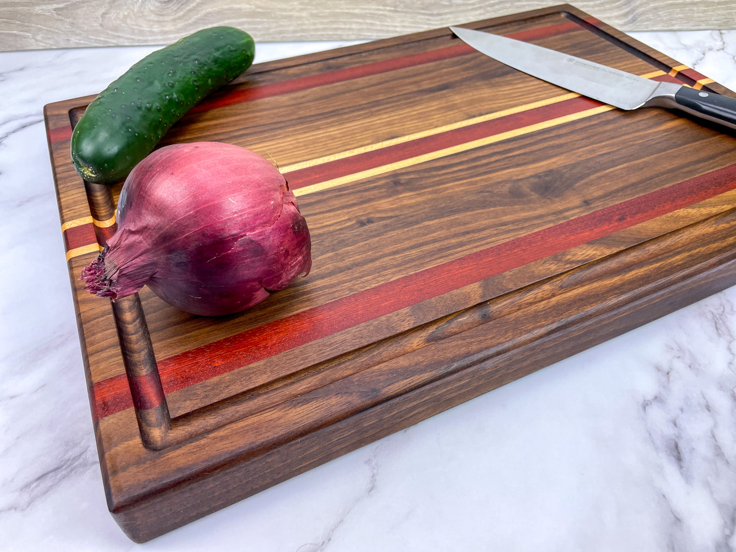 Walnut, Bloodwood, and Maple - Cutting Board (Signature Series)