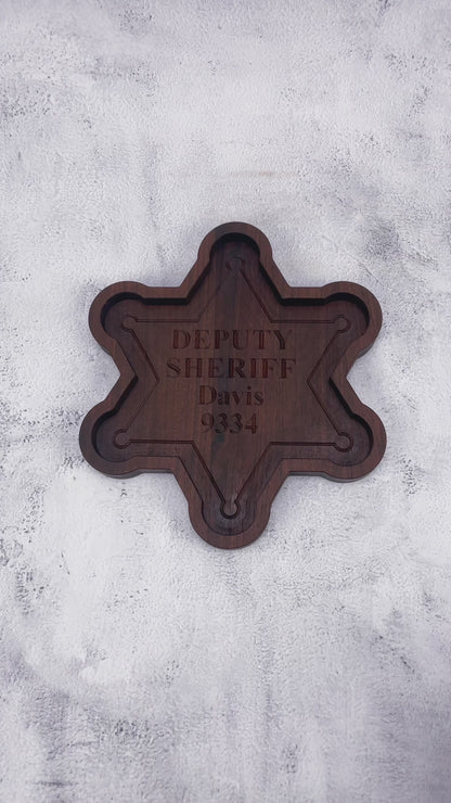 6 Point Sheriff Badge Catch All Tray
